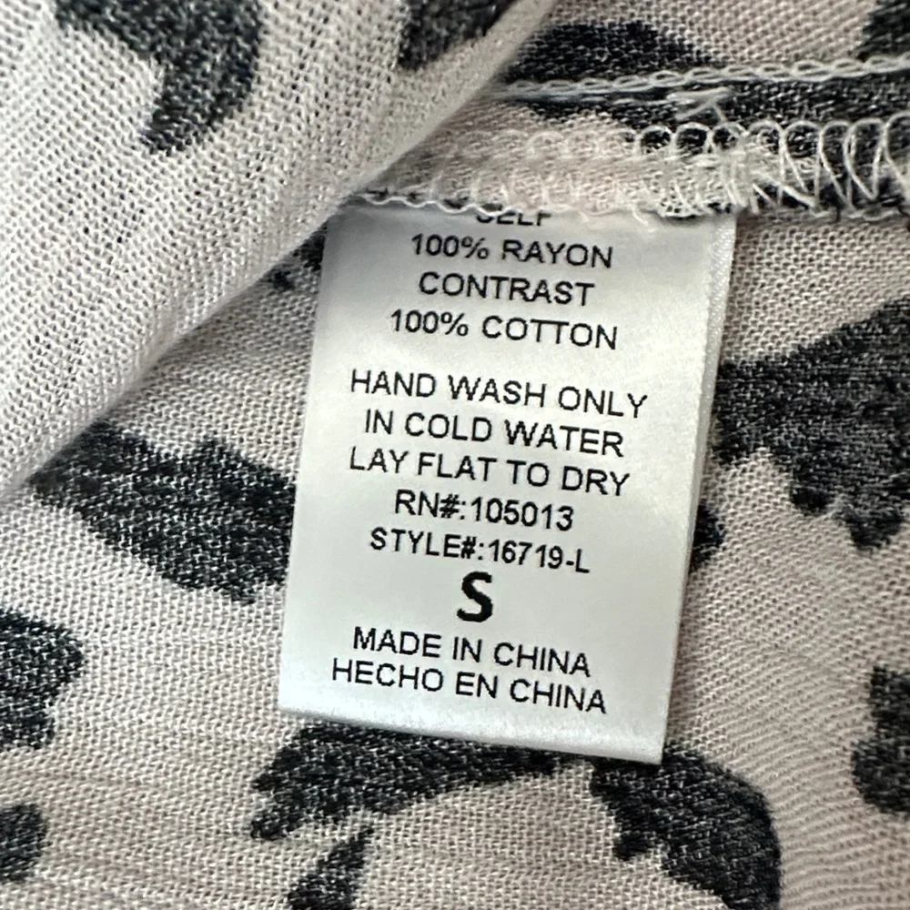 Savannah Jane Boho S Pink leopard embroidered floral Women’s Top - Picture 6 of 10